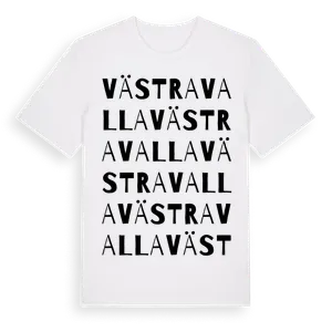 Västra Valla ordlek t-shirt – ekologisk bomull t-shirt från Pinshirt