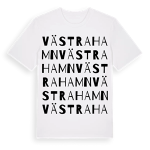 Västrahamn ordlek t-shirt – ekologisk bomull t-shirt från Pinshirt