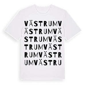 Västrum ordlek t-shirt – ekologisk bomull t-shirt från Pinshirt