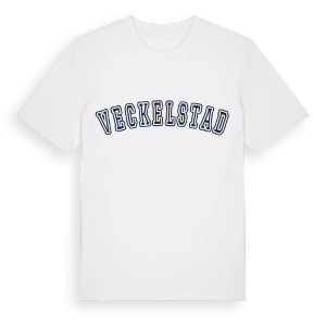 Veckelstad college t-shirt – ekologisk bomull t-shirt från Pinshirt