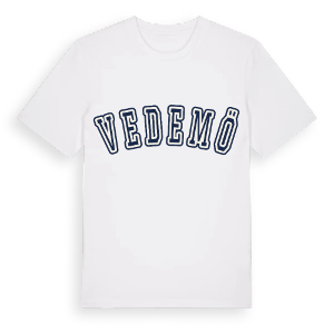 Vedemö college t-shirt – ekologisk bomull t-shirt från Pinshirt