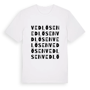 Vedlösen ordlek t-shirt – ekologisk bomull t-shirt från Pinshirt