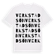 White t-shirt med Verkstadsön ordlek t-shirt