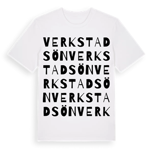 Verkstadsön ordlek t-shirt – ekologisk bomull t-shirt från Pinshirt