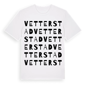 Vetterstad ordlek t-shirt – ekologisk bomull t-shirt från Pinshirt