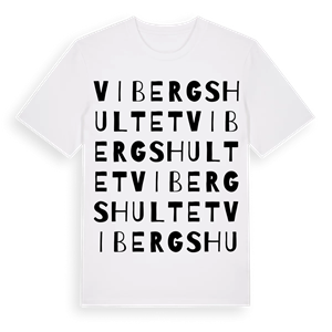 Vibergshultet ordlek t-shirt – ekologisk bomull t-shirt från Pinshirt