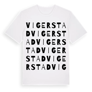 Vigerstad ordlek t-shirt – ekologisk bomull t-shirt från Pinshirt
