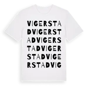 Vigerstad ordlek t-shirt – ekologisk bomull t-shirt från Pinshirt