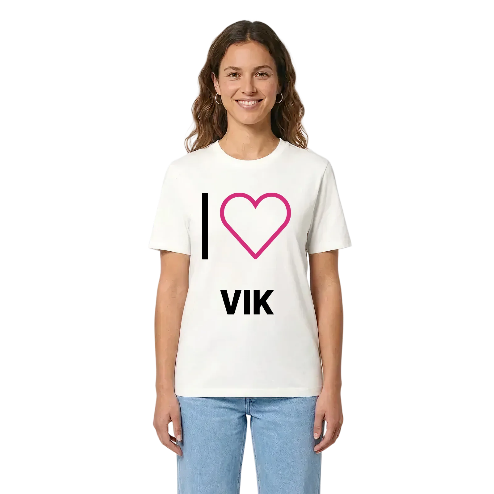 Jag älskar Vik t-shirt stort tryck – White, i miljö