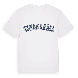 Vimanshäll college t-shirt – ekologisk bomull t-shirt från Pinshirt