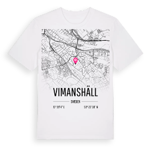 Vimanshäll karta t-shirt – ekologisk bomull t-shirt från Pinshirt