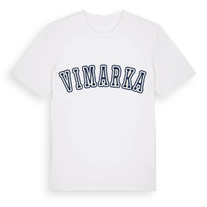 Vimarka college t-shirt – ekologisk bomull t-shirt från Pinshirt