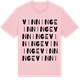 Pink Cotton t-shirt med Vinninge ordlek t-shirt