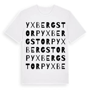 Yxbergstorp ordlek t-shirt – ekologisk bomull t-shirt från Pinshirt