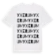 White t-shirt med Yxerum ordlek t-shirt