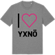 Mid Heather Gray t-shirt med Jag älskar Yxnö t-shirt stort tryck