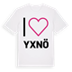 White t-shirt med Jag älskar Yxnö t-shirt stort tryck