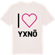 Vintage White t-shirt med Jag älskar Yxnö t-shirt stort tryck