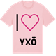 Pink Cotton t-shirt med Jag älskar Yxö t-shirt stort tryck