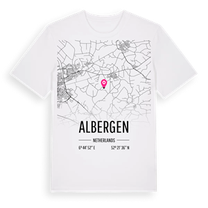 Albergen karta t-shirt – ekologisk bomull t-shirt från Pinshirt