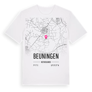 Beuningen karta t-shirt – ekologisk bomull t-shirt från Pinshirt