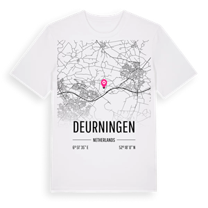 Deurningen karta t-shirt – ekologisk bomull t-shirt från Pinshirt
