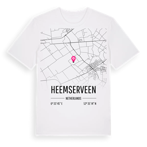 Heemserveen karta t-shirt – ekologisk bomull t-shirt från Pinshirt