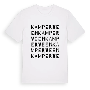 Kamperveen ordlek t-shirt – ekologisk bomull t-shirt från Pinshirt