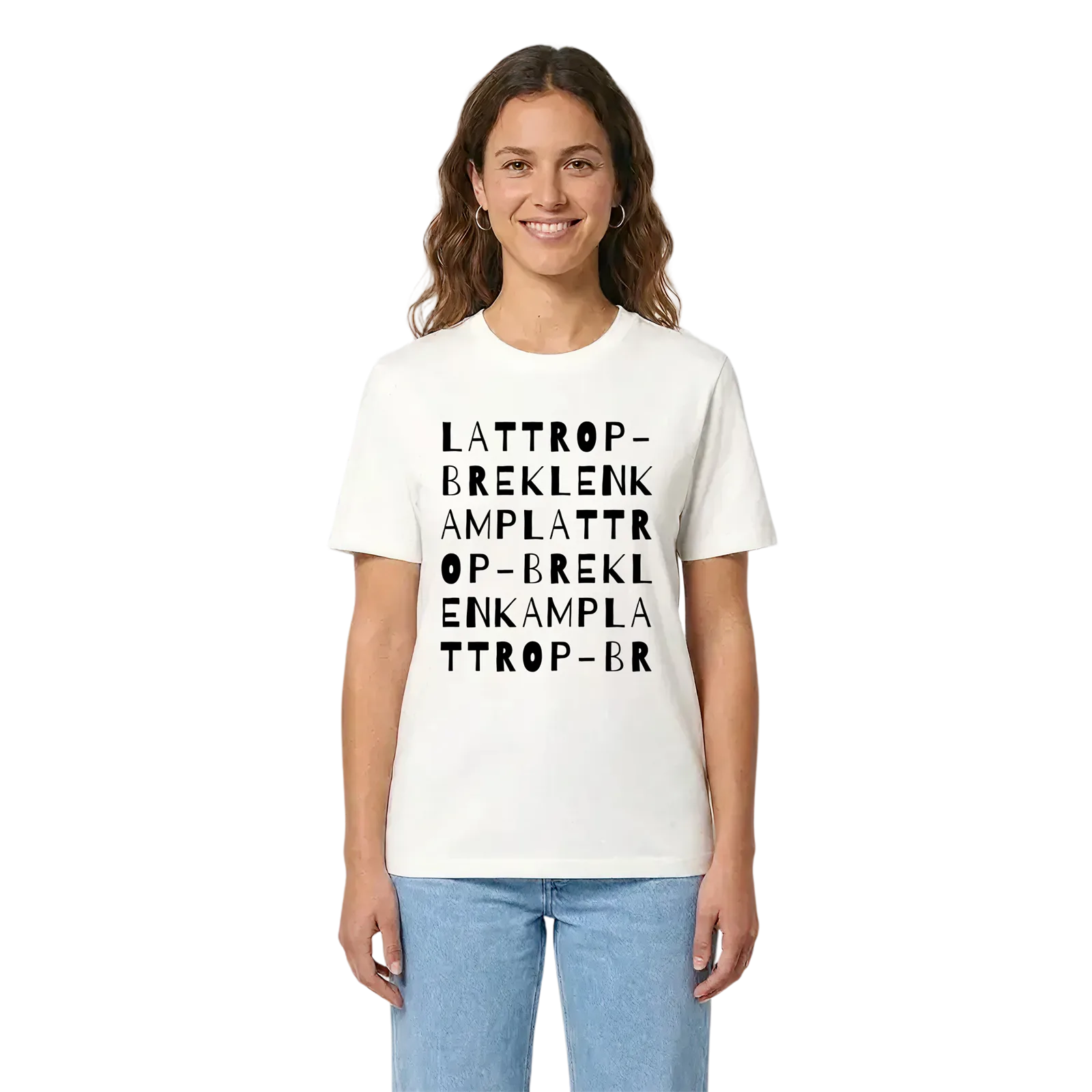 Lattrop-Breklenkamp ordlek t-shirt – White, i miljö