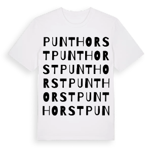 Punthorst ordlek t-shirt – ekologisk bomull t-shirt från Pinshirt