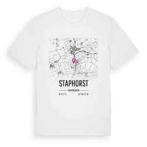 Staphorst karta t-shirt – ekologisk bomull t-shirt från Pinshirt