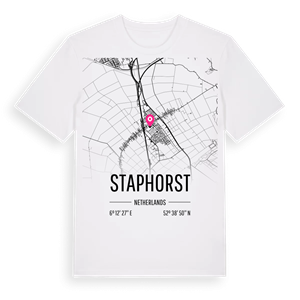 Staphorst karta t-shirt – ekologisk bomull t-shirt från Pinshirt
