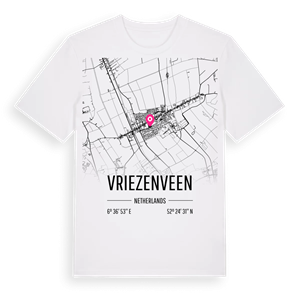 Vriezenveen karta t-shirt – ekologisk bomull t-shirt från Pinshirt