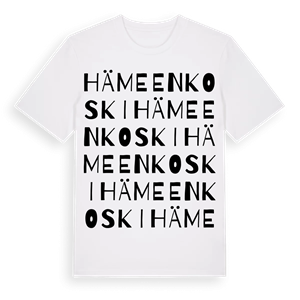 Hämeenkoski ordlek t-shirt – ekologisk bomull t-shirt från Pinshirt