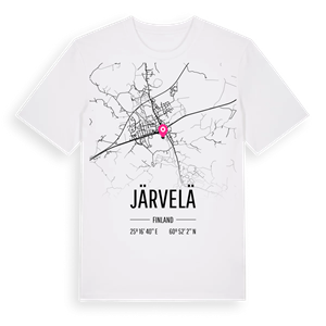 Järvelä karta t-shirt – ekologisk bomull t-shirt från Pinshirt