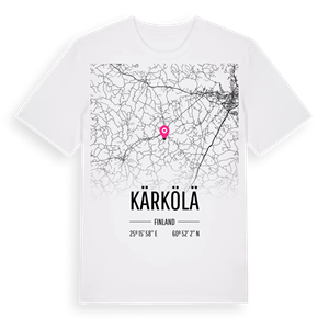 Kärkölä karta t-shirt – ekologisk bomull t-shirt från Pinshirt