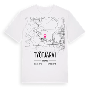 Työtjärvi karta t-shirt – ekologisk bomull t-shirt från Pinshirt