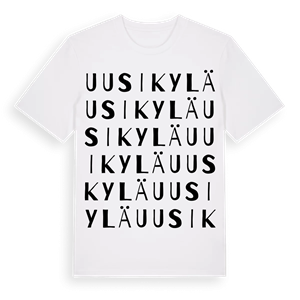 Uusikylä ordlek t-shirt – ekologisk bomull t-shirt från Pinshirt