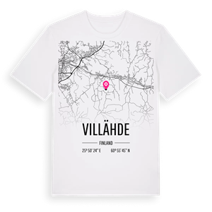 Villähde karta t-shirt – ekologisk bomull t-shirt från Pinshirt