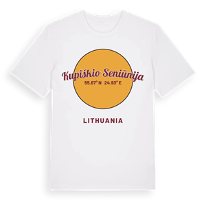 Kupiškio seniūnija cirkel t-shirt – ekologisk bomull t-shirt från Pinshirt