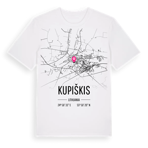 Kupiškis karta t-shirt – ekologisk bomull t-shirt från Pinshirt