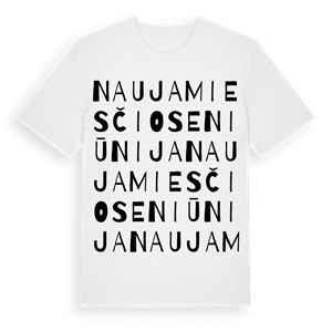 Naujamiesčio seniūnija ordlek t-shirt – ekologisk bomull t-shirt från Pinshirt