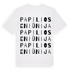 Papilio seniūnija ordlek t-shirt – ekologisk bomull t-shirt från Pinshirt