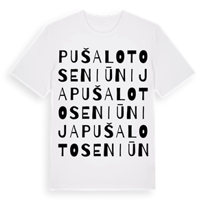 Pušaloto seniūnija ordlek t-shirt – ekologisk bomull t-shirt från Pinshirt
