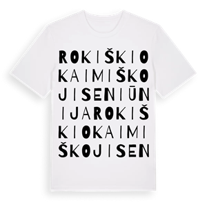 Rokiškio kaimiškoji seniūnija ordlek t-shirt – ekologisk bomull t-shirt från Pinshirt