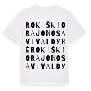 Rokiškio rajono savivaldybė ordlek t-shirt – ekologisk bomull t-shirt från Pinshirt