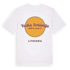 Vaškų seniūnija cirkel t-shirt – ekologisk bomull t-shirt från Pinshirt