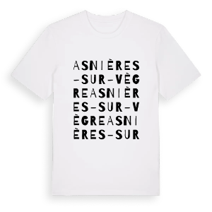 Asnières-sur-Vègre ordlek t-shirt – ekologisk bomull t-shirt från Pinshirt