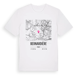 Bernardière karta t-shirt – ekologisk bomull t-shirt från Pinshirt