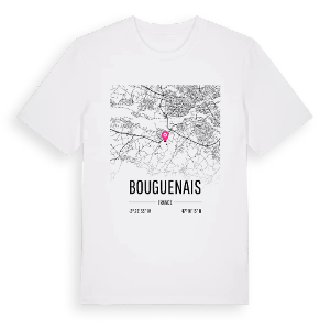 Bouguenais karta t-shirt – ekologisk bomull t-shirt från Pinshirt